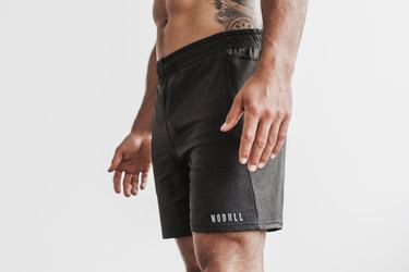 Nobull Lightweight Knit 7" Men's Shorts Black | Australia (WX9247)